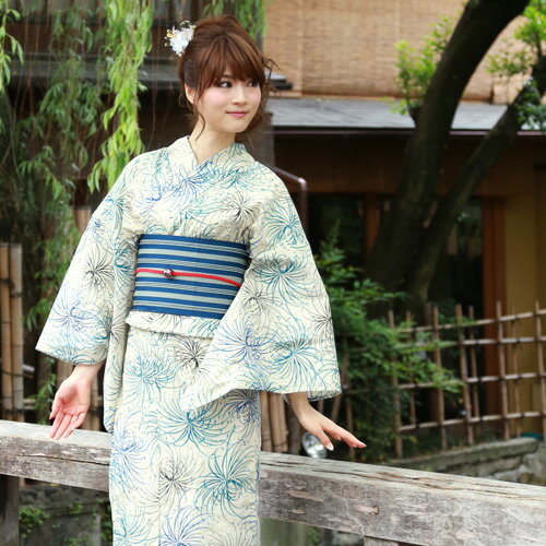 浴衣 セット レディース 送料無料 高級変わり織り綿麻浴衣3点セット
