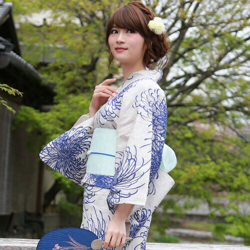 浴衣単品「生成り地に紺乱菊」 浴衣のみ 大人 レトロ レディース の通販は 浴衣単品「生成り地に紺乱菊」 浴衣のみ 大人 レトロ レディース の通販は