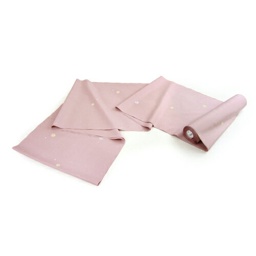 東レシルック 洗える小紋反物 「ピンク地に麻の葉模様入り桜と花びら