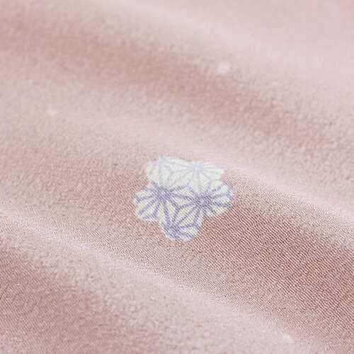 東レシルック 洗える小紋反物 「ピンク地に麻の葉模様入り桜と花びら