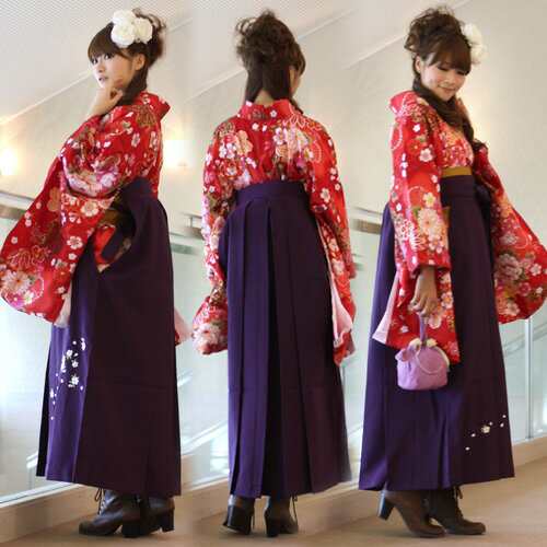 卒業式袴セット NO6-0214 ❣️映える二尺袖 ❣️袴紫 ⑦0214 新品 参考 