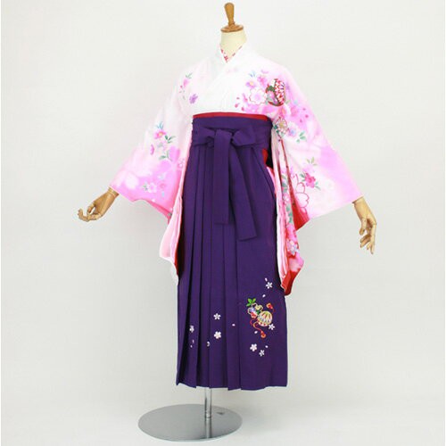 袴セット★卒業袴 裄68 袴92 ピンク　古典　紫  卒業式 Ｈ-191