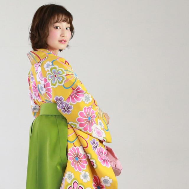卒業式 袴 レンタル 女 袴セット 女性 卒業式袴セット 「黄色地に