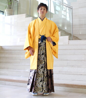 袴（ハカマ はかま）男物羽織袴レンタル（れんたる）14点フルセット