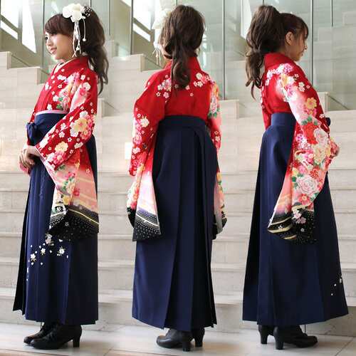 袴 レンタル 卒業式 袴セット 卒業式袴セット2尺袖着物＆袴 フル