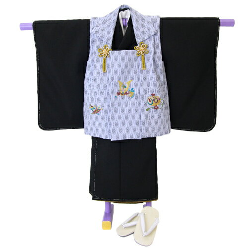 七五三着物レンタル 七五三 3歳 男の子用 被布着物7点セット 着物黒 被布コート水色矢絣 お正月 兜刺繍入りの通販はau Pay マーケット なでしこ