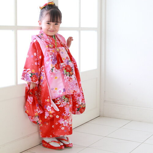 七五三着物レンタル】七五三 三歳 女の子 被布着物8点セット
