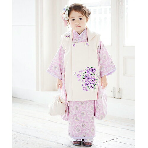 七五三 3歳 レンタル 女の子被布着物10点セット 薄ピンク地に花 被布 生成り Jillstuartの通販はau Pay マーケット なでしこ