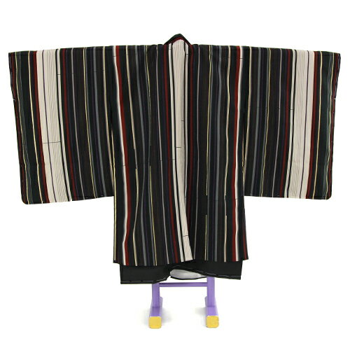 【七五三着物レンタル】七五三 5歳 男の子用 羽織袴13点セット「黒地に縞」CIAOPANIC TYPY お正月