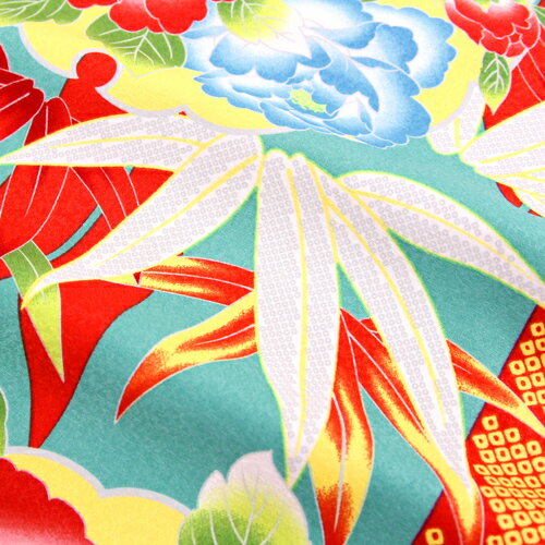 振袖 レンタル セット 20点フルセット 「水色地に牡丹と矢絣」2月〜12月上旬 結婚式やフォーマルに。 振袖 レンタル セット 20点フルセット 「水色地に牡丹と矢絣」2月〜12