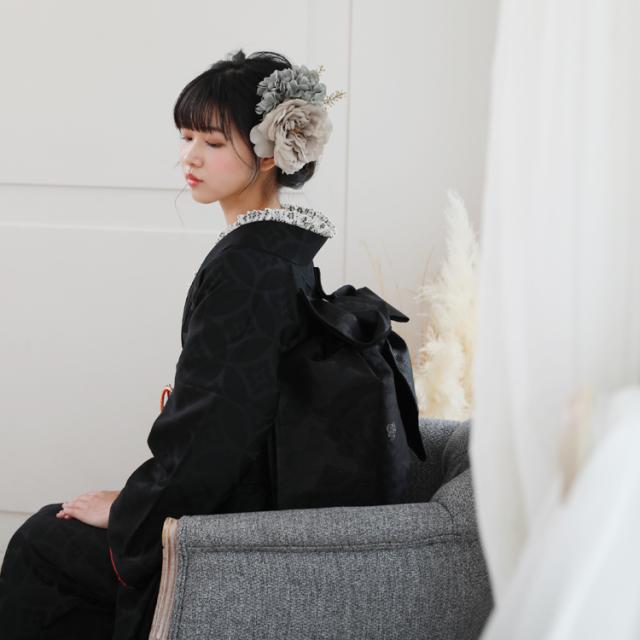 最大20日間レンタル】 振袖 レンタル 成人式 黒 着物 フルセット