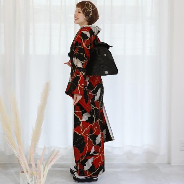 最大30日間レンタル】 振袖 レンタル 1ヶ月 成人式 一式 赤 黒 着物