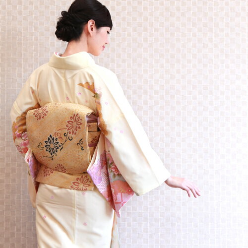 訪問着 レンタル 19点フルコーディネートレンタルセット「クリーム地に