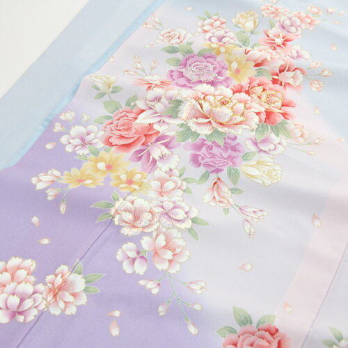 訪問着 レンタル 19点フルコーディネートレンタルセット「水色地に金の