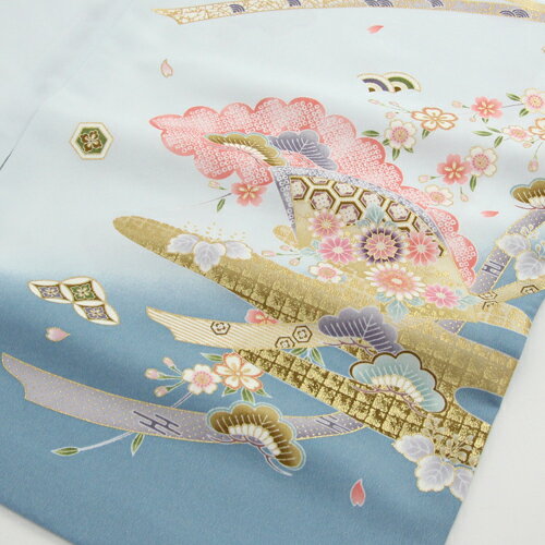 訪問着 レンタル 19点フルコーディネートレンタルセット「水色地に雲