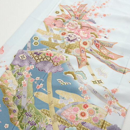 訪問着 レンタル 19点フルコーディネートレンタルセット「水色地に雲