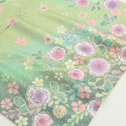 訪問着 レンタル 19点フルコーディネートレンタルセット「黄緑色地にカラフルな花々」結婚式 入学式 七五三 訪問着 レンタル 19点フルコーディネートレンタルセット「黄緑色地に