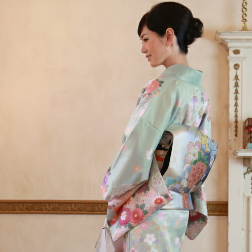 訪問着 レンタル 19点フルコーディネートレンタルセット「淡い緑地に菊