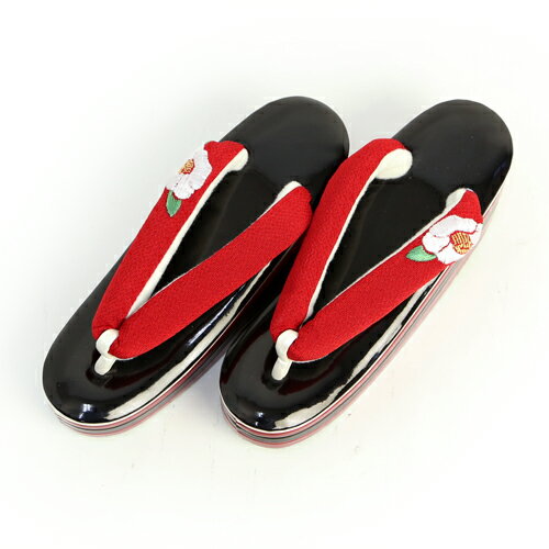 zu〕椿刺繍 三枚芯草履 赤振袖 袴 成人式 卒業式 ヒール