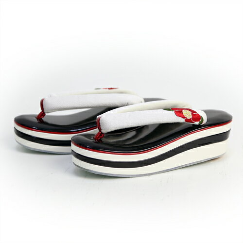 zu〕「椿刺繍 三枚芯草履 白」 振袖 袴 成人式 卒業式 ヒール