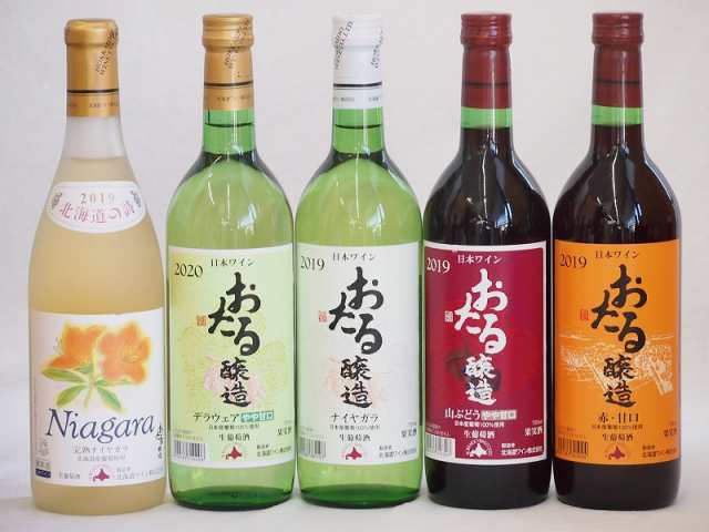 おたるスペシャル5本セット(おたる醸造 生葡萄酒 山ぶどう やや甘口 おたる醸造 生葡萄酒 赤 甘口 おたる醸造 デラウェア 生葡萄酒 やや