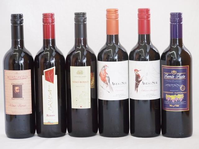 イタリア×チリ赤ワイン6本セット(コルテ デル ニッピオ ロッソ ブルーサ ロッソ ミケランジャロ ロッソ フエンテフルータカベルネ デルスールカベルネ デルスールカルメネール) 750ml×6本の通販は 5,621円