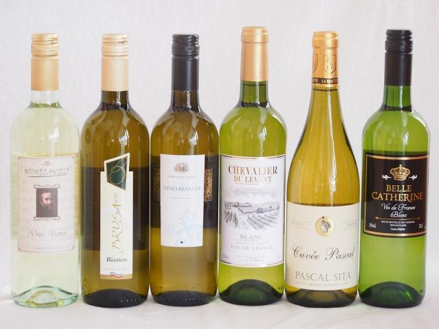 フランス×イタリア白ワイン6本セット(ブルーサ ビアンコ(イタリア) ミケランジャロ ビアンコ(イタリア) コルテ デル ニッピオ ビアンコ(イタリア) ベル キャサリン ブラン(フランス) シュバリエ・デュ・ルヴァン ブラン(フランス) パスカルシータの通販は 5,980円
