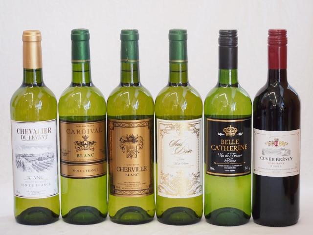 フランス赤白ワイン6本セット(キャベェブレヴァン ルージュ シュバリエ・デュ・ルヴァン ブラン カルディヴァル ブラン ベル キャサリン ブラン サンディヴァン ブラン シャルヴィーユ ブラン) 750ml×6本