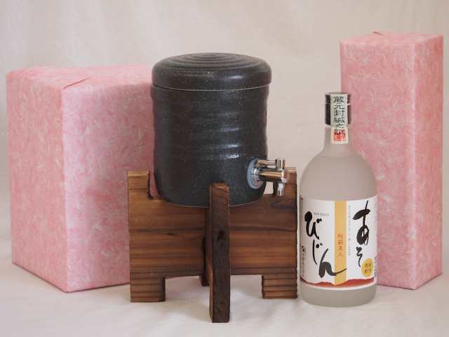 国産美濃焼 焼酎サーバー1200cc木代付セット(13.5×15.5cm 1.6kg)瑞鷹 純米焼酎 あそびじん (熊本県) 720ml