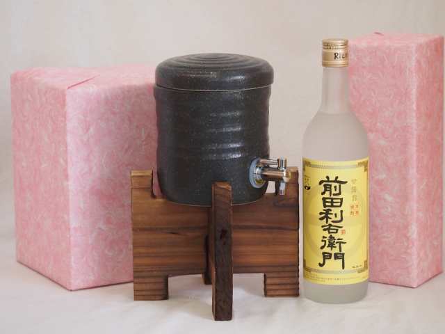 国産美濃焼 焼酎サーバー1200cc木代付セット(13.5×15.5cm 1.6kg)指宿酒造 本格芋焼酎 前田利右衛門 (鹿児島県) 720ml