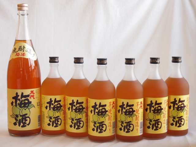 梅酒7本セット(芋焼酎仕込五代梅酒(鹿児島)) 1800ml×1本 720ml×6本