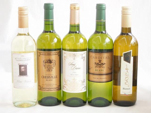 3セット セレクションセレクト 白ワイン 5本セット×3セット ( フランスワイン 3本 イタリアワイン 2本)計750ml×15本