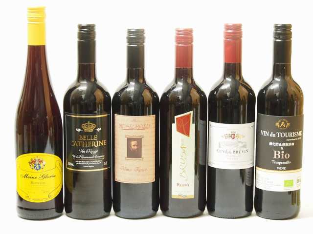 セレクションワイン6本 (赤ワイン 6本)(フランス赤2本、イタリア赤2本、ドイツ赤、スペイン赤750ml×6本の通販は