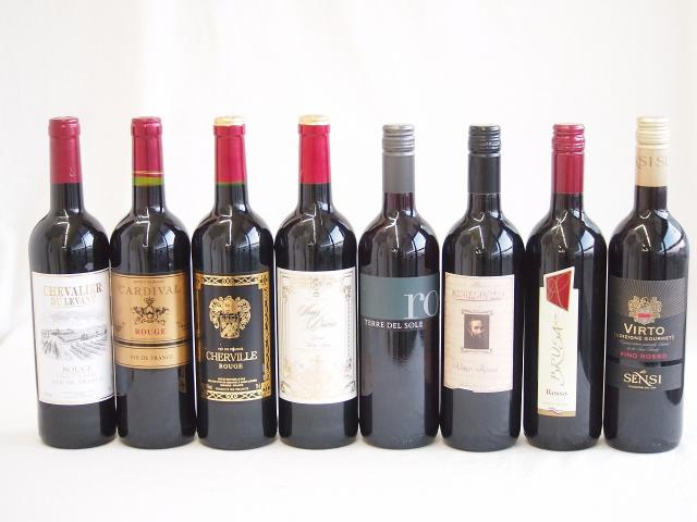 フランス×イタリア赤ワイン8本セット(ミケランジャロ ロッソ(イタリア)テレデルソールロッソ(イタリア)ブルーサ ロッソ(イタリア)センシィヴィルトロッソ(イタリア)サンディヴィン(フランス)シュバリエ・デュ・ルヴァン ルージ50ml×8本の通販は 6,783円