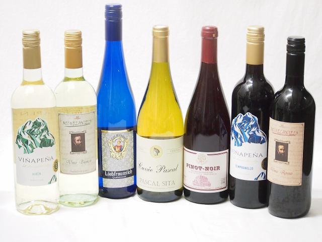緊急【福袋】10セット【福袋】高品質ワイン(赤3本、白4本)750ml×7本の通販は