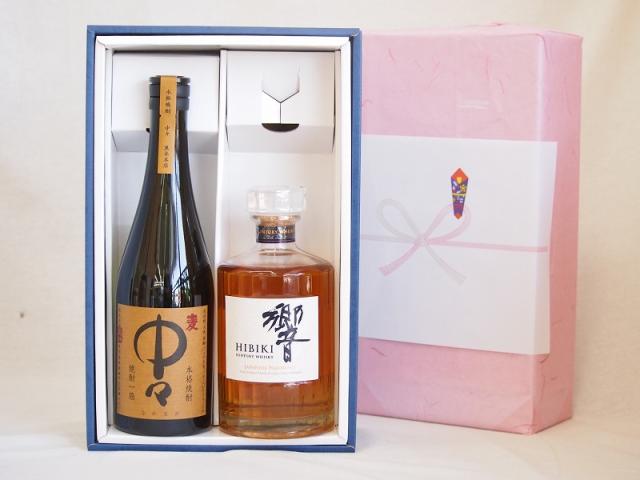 冬の贈り物ご挨拶 感謝贈り物ボックス 洋酒焼酎2本セット（ウイスキー響700ml 麦焼酎中々720ml）の通販は