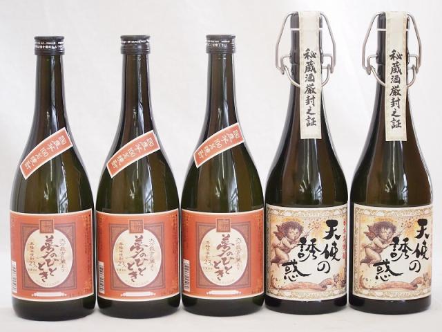 プレミアム芋焼酎5本セット 天使の誘惑40度(鹿児島県) 夢のひととき23度(大分県) 720ml×5の通販は