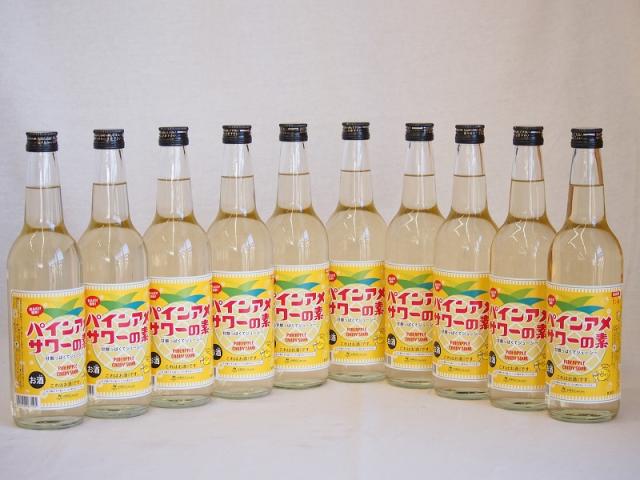 パインアメサワーの素 甘酸っぱくジューシーパイナップル果汁 25度 中野BC(和歌山県)600ml×10の通販は 14,425円