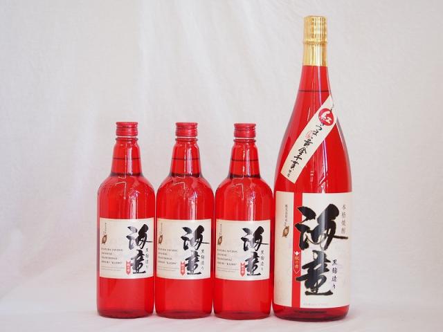 祝い赤セット 黒麹造り 海童 本格芋焼酎 濱田酒造(鹿児島県)720ml×3本 1800ml