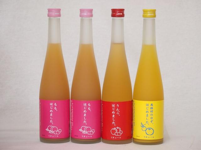 果物梅酒リキュールセット(ゆず梅酒1本 もも梅酒2本 りんご梅酒1本 )500ml×4本の通販は焼酎セット
