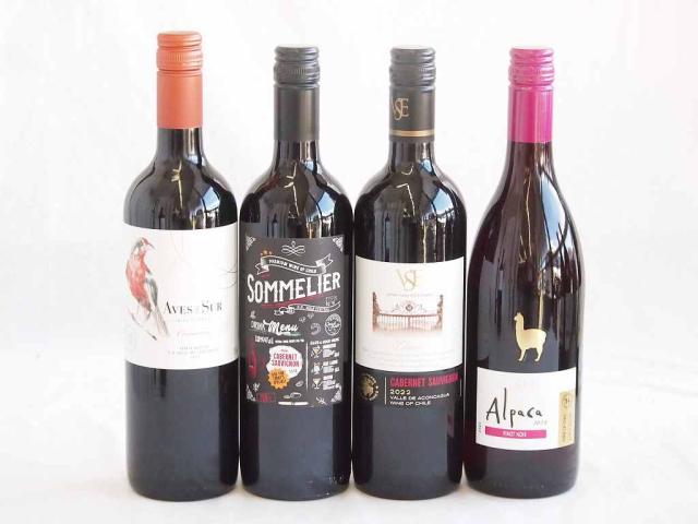 しっかりした存在感チリ赤ワイン 4本セット(クレマスキ ソムリエ カベルネ ソーヴィニヨン クラシック カベルネ・ソーヴィニヨン  デル・スール カルメネール アルパカ ピノ ノワール) 750ml×4本の通販は 5,561円