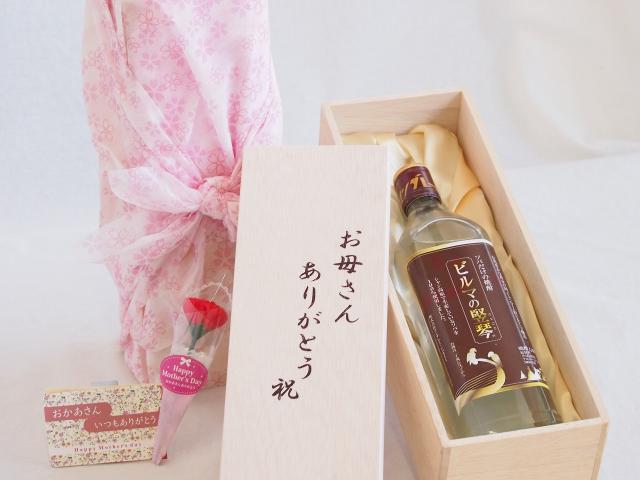 母の日 お母さんありがとう木箱セット ソバだけのそば焼酎 ビルマの竪琴 (ミャンマー) 700ml 母の日カードとカーネイション付