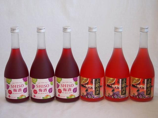 楽しむ鍛高譚6本セット(SHISO梅酒12% 赤鍛高譚20%) 720ml×6本