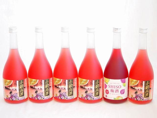 楽しむ鍛高譚6本セット(SHISO梅酒12% 赤鍛高譚20%) 720ml×6本