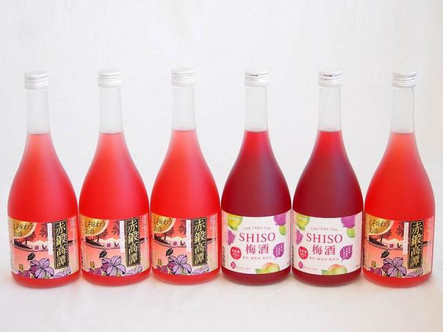 楽しむ鍛高譚6本セット(SHISO梅酒12% 赤鍛高譚20%) 720ml×6本