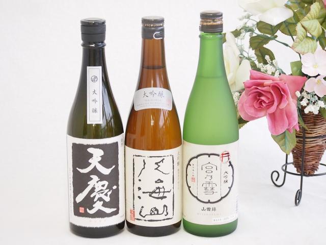 日本酒最高峰大吟醸3本セット(天慶大吟醸(三重県) 八海山大吟醸(新潟県) 宮の雪大吟醸(三重県)) 720ml×3本