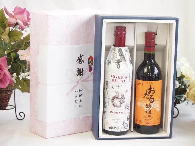 感謝の贈り物ボックス イタリア黒葡萄品種赤ワインと国産ワインセット(おたる醸造 赤ワイン 甘口(北海道)720mlフィリペッティ ゴールド ブリュット (イタリア) 750mlの通販は 4,826円