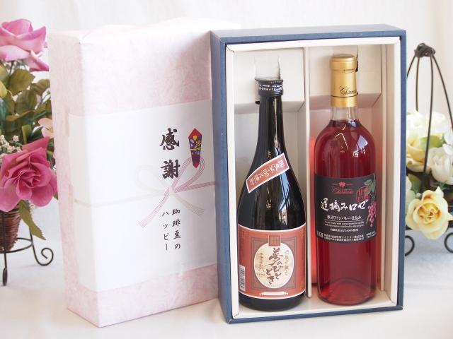 感謝の贈り物ボックスプレミアムな芋焼酎と国産ワインセット (遅摘みロゼ 完熟甘口ワイン 甘口(山梨県)720ml大分井上酒造夢のひととき23°720mの通販は 5,206円