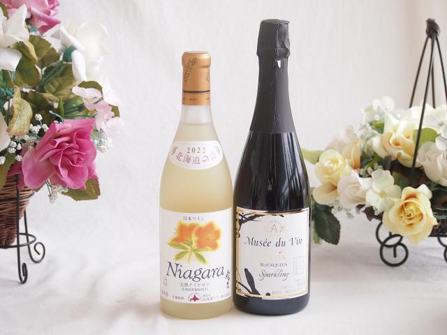 プレミアムなナイアガラワインと国産ワインセット MdV オアシス ブラッククイーン白スパークリングワイン辛口(長野県)750mlおたる完熟ナイアガラ甘口白ワイン720ml の通販は 5,096円
