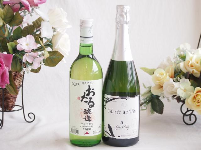 おたる生葡萄100%ナイアガラワインと国産ワイン2本セット(おたる醸造ナイアガラ白ワイン720mlMdV オアシス3 白スパークリングワイン辛口(長野県)750mlの通販は